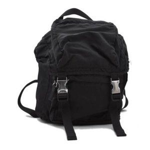 Auth Prada Backpack Black Nylon Canvas #44164P23B